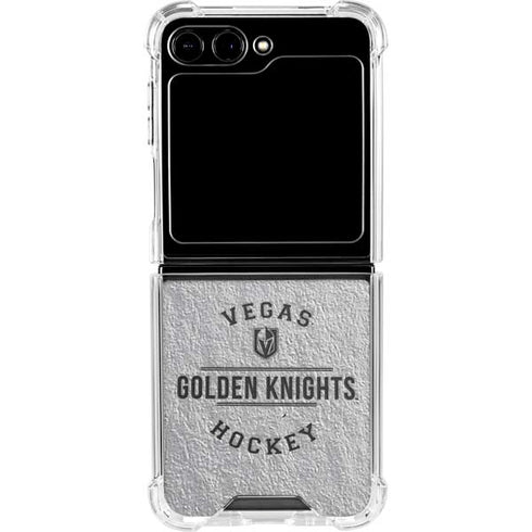 NHL Vegas Golden Knights Black Text Galaxy Z Flip6 Clear Case