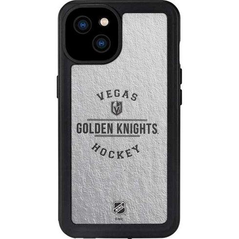 NHL Vegas Golden Knights Black Text iPhone 15 Plus Waterproof Case