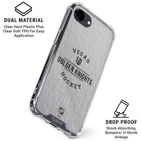 NHL Vegas Golden Knights Black Text iPhone 16e Clear Case