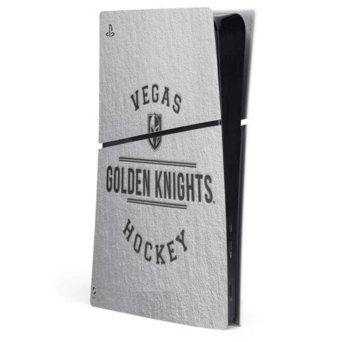 NHL Vegas Golden Knights Black Text PS5 Slim Digital Edition Console Skin