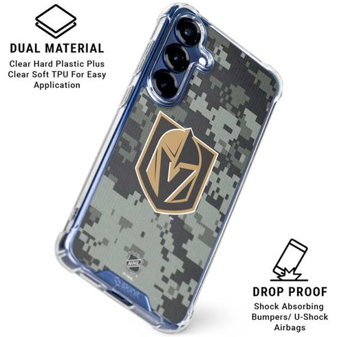 NHL Vegas Golden Knights Camo Galaxy S25 Clear Case