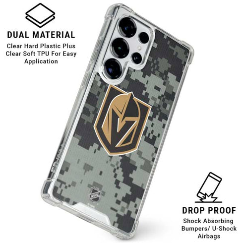 NHL Vegas Golden Knights Camo Galaxy S25 Ultra Clear Case