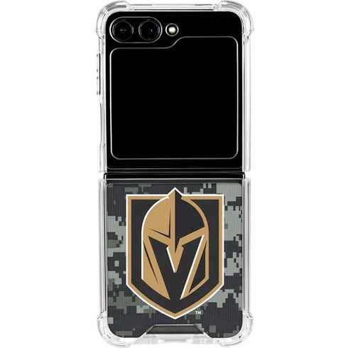NHL Vegas Golden Knights Camo Galaxy Z Flip6 Clear Case