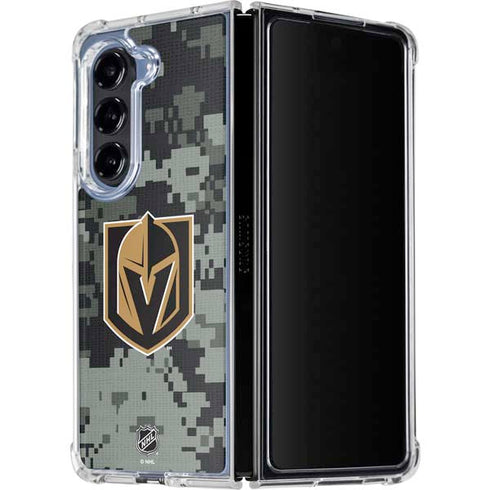 NHL Vegas Golden Knights Camo Galaxy Z Fold5 5G Clear Case