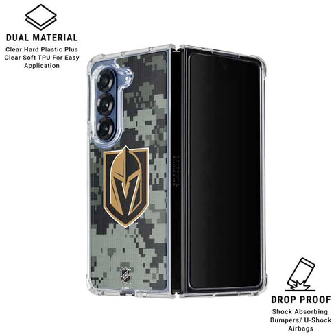 NHL Vegas Golden Knights Camo Galaxy Z Fold6 Clear Case
