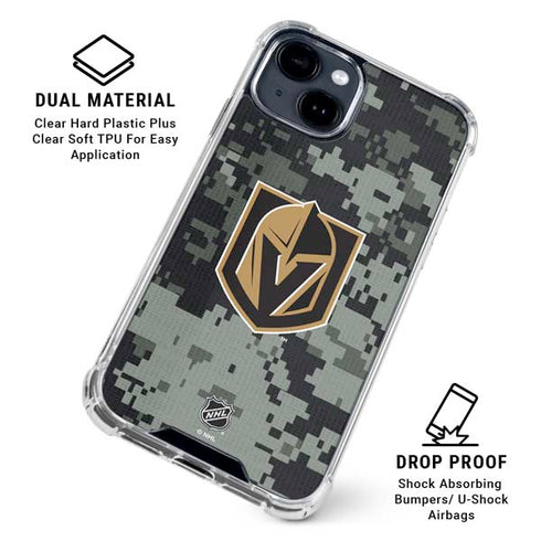 NHL Vegas Golden Knights Camo iPhone 15 Clear Case