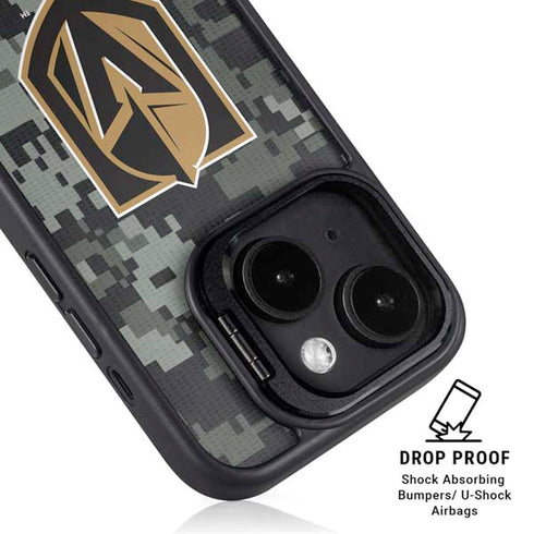 NHL Vegas Golden Knights Camo iPhone 15 Kickstand Case