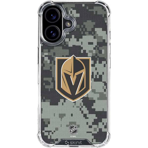 NHL Vegas Golden Knights Camo iPhone 16 Plus Clear Case
