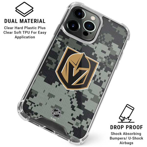 NHL Vegas Golden Knights Camo iPhone 16 Pro Clear Case