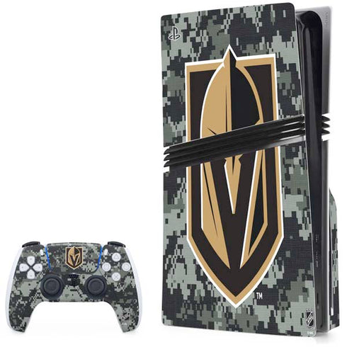 NHL Vegas Golden Knights Camo PS5 Pro Disk Bundle Skin