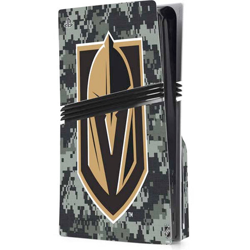 NHL Vegas Golden Knights Camo PS5 Pro Disk Console Skin