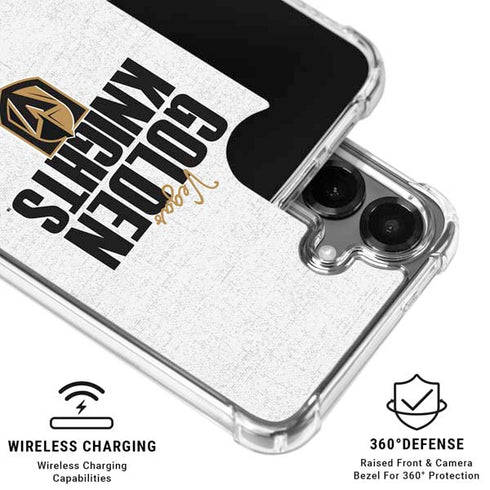 NHL Vegas Golden Knights Script Galaxy S26 Clear Case