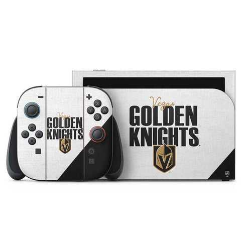 NHL Vegas Golden Knights Script Nintendo Switch 2 (2025) with Joy-Con Skin
