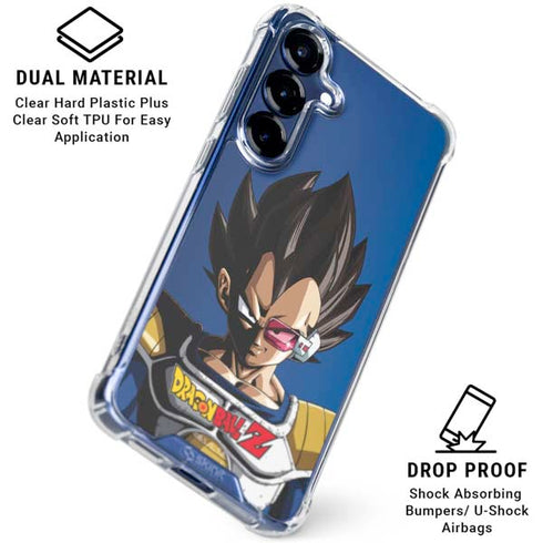 Dragon Ball Z Vegeta Portrait Galaxy S25 Plus Clear Case