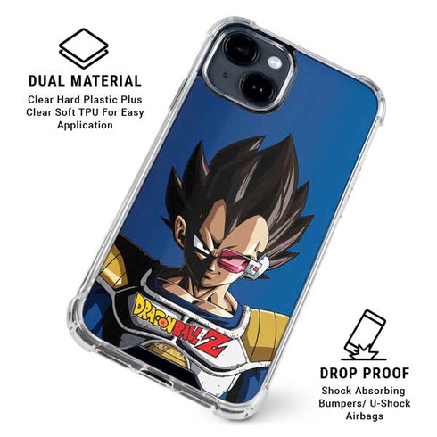 Dragon Ball Z Vegeta Portrait iPhone 14 Plus Clear Case