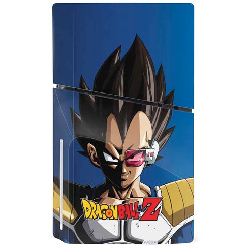 Dragon Ball Z Vegeta Portrait PS5 Slim Disk Console Skin