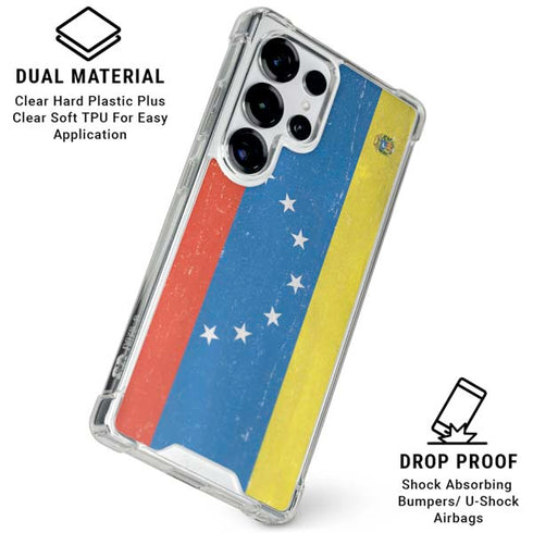 Venezuela Flag Distressed Galaxy S25 Ultra Clear Case