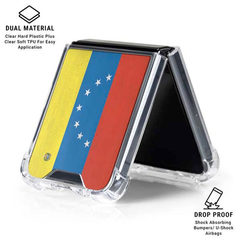 Venezuela Flag Distressed Galaxy Z Flip6 Clear Case