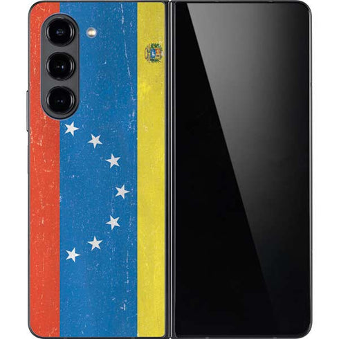Venezuela Flag Distressed Galaxy Z Fold5 5G Skin