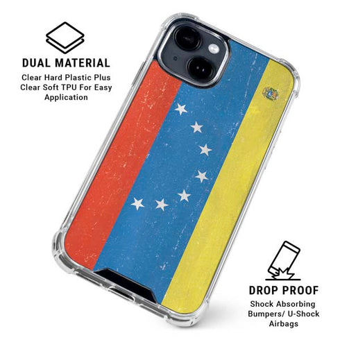 Venezuela Flag Distressed iPhone 15 Clear Case