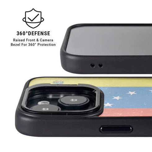 Venezuela Flag Distressed iPhone 15 Kickstand Case