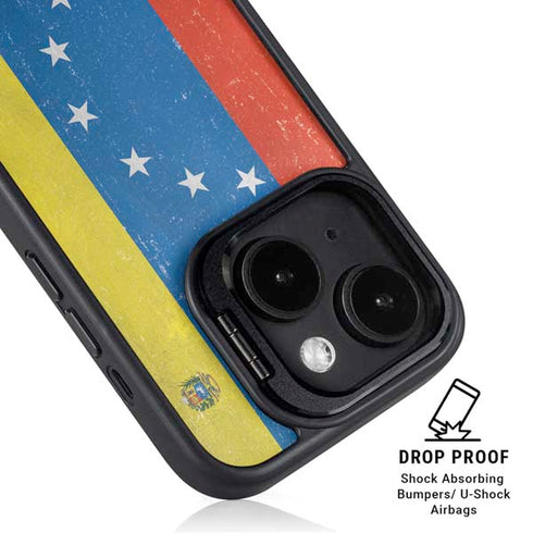 Venezuela Flag Distressed iPhone 15 Kickstand Case