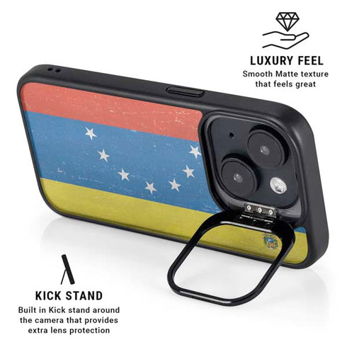 Venezuela Flag Distressed iPhone 15 Plus Kickstand Case