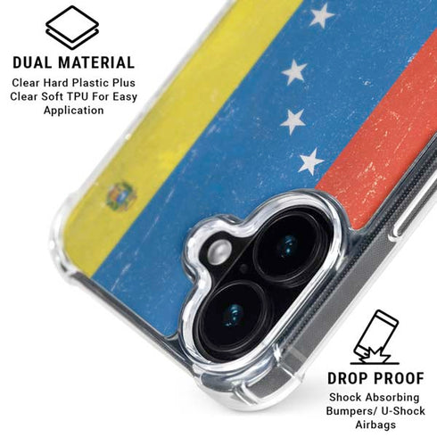 Venezuela Flag Distressed iPhone 16 Clear Case