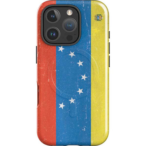 Venezuela Flag Distressed iPhone 16 Pro Magsafe Impact Case