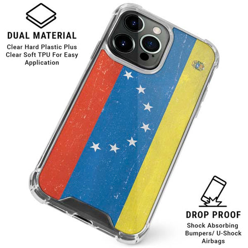 Venezuela Flag Distressed iPhone 16 Pro Max Clear Case