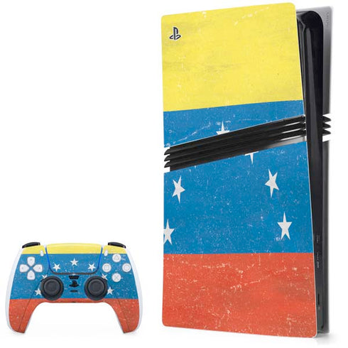 Venezuela Flag Distressed PS5 Pro Bundle Skin