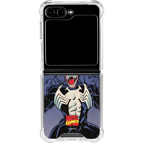 Marvel Classic Comics Venom Galaxy Z Flip6 Clear Case