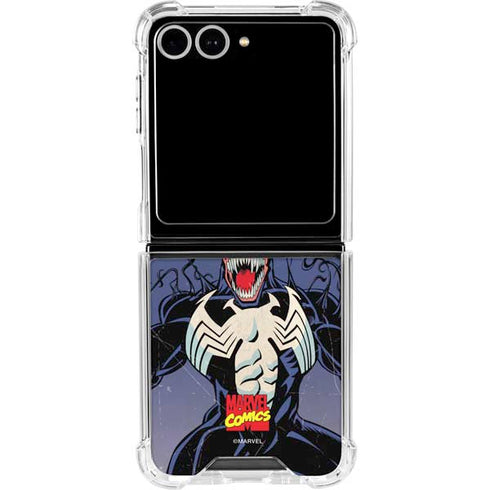 Marvel Classic Comics Venom Galaxy Z Flip7 Clear Case