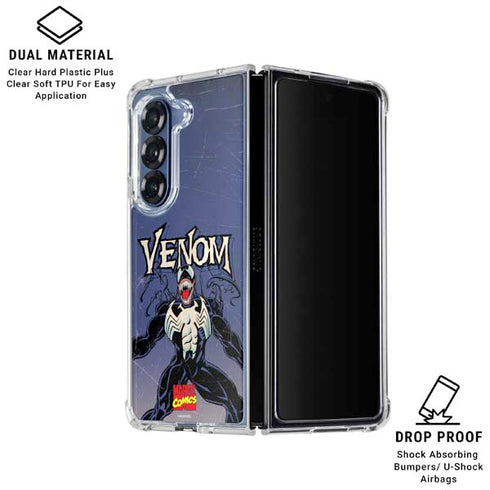 Marvel Classic Comics Venom Galaxy Z Fold7 Clear Case
