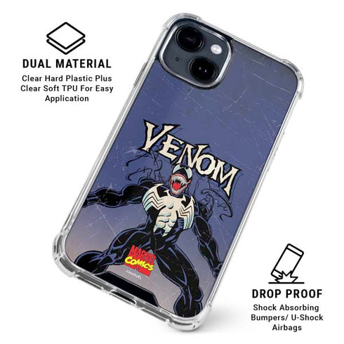 Marvel Classic Comics Venom iPhone 15 Plus Clear Case