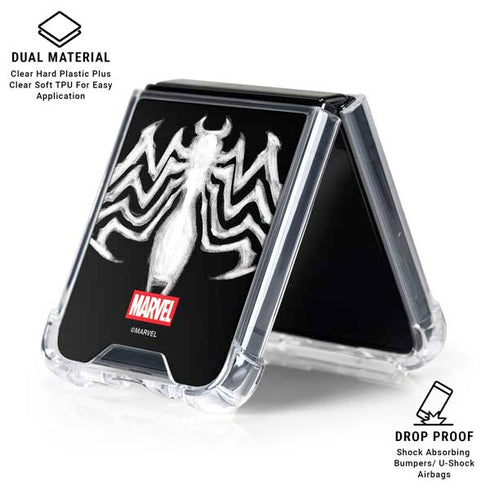 Marvel Venom Venom Logo Galaxy Z Flip6 Clear Case