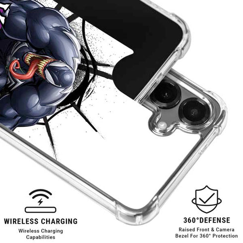 Marvel Venom Reaching Forward Galaxy S26 Clear Case