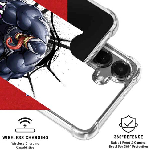 Marvel Venom Reaching Forward Galaxy S26 Plus Clear Case