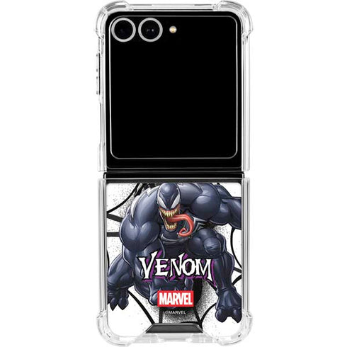 Marvel Venom Reaching Forward Galaxy Z Flip7 Clear Case