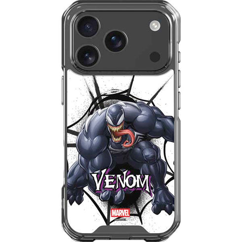 Marvel Venom Reaching Forward iPhone 17 Pro Clear Case