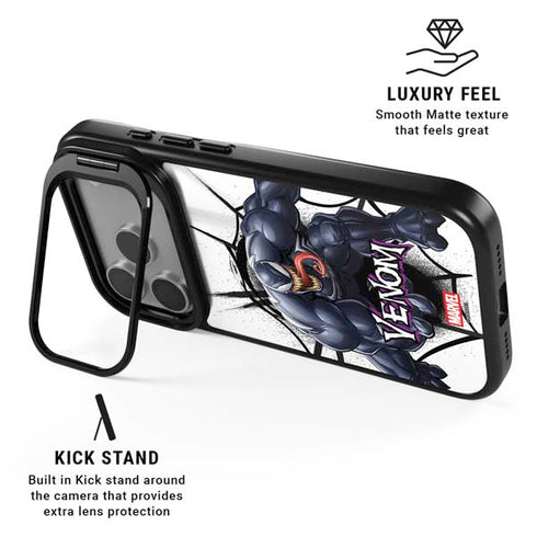 Marvel Venom Reaching Forward iPhone 17 Pro Kickstand Case
