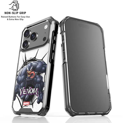 Marvel Venom Reaching Forward iPhone 18 Pro Clear Case