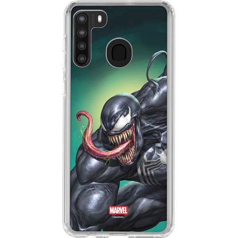Marvel Venom Symbiote Galaxy A21 Clear Case