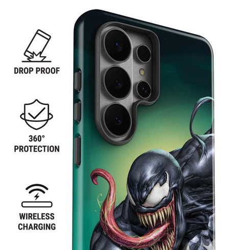 Marvel Venom Symbiote Galaxy S26 Ultra Impact Case