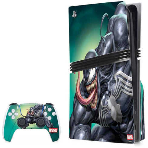 Marvel Venom Symbiote PS5 Pro Disk Bundle Skin