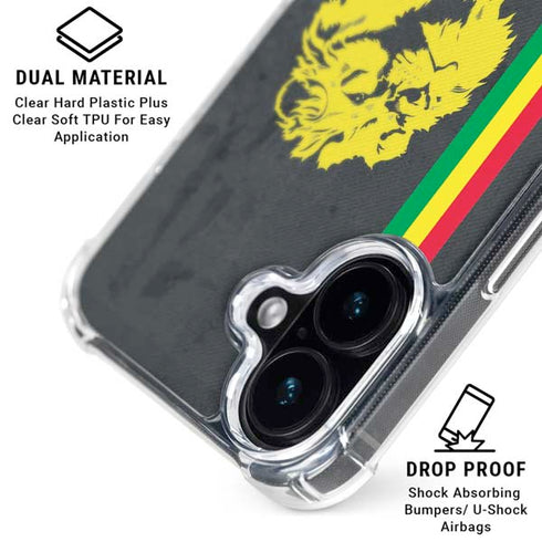 Vertical Banner - Lion of Judah iPhone 16 Plus Clear Case