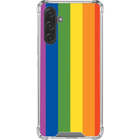 Vertical Rainbow Flag Galaxy A17 Clear Case