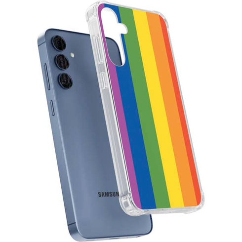 Vertical Rainbow Flag Galaxy A55 5G Clear Case