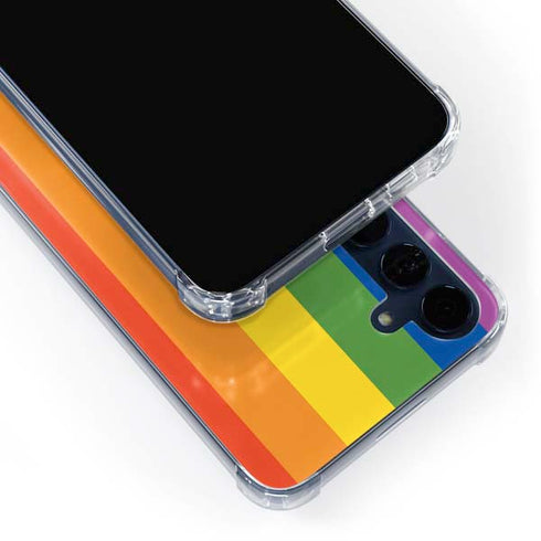 Vertical Rainbow Flag Galaxy A55 5G Clear Case
