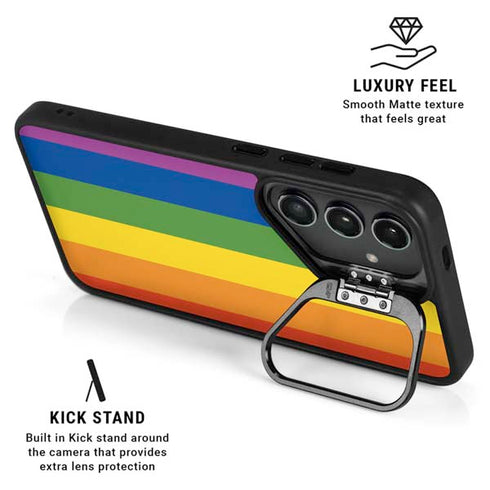 Vertical Rainbow Flag Galaxy S25 Kickstand Case